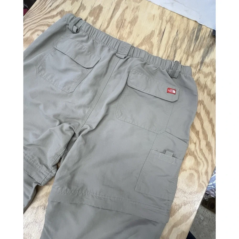 North Face Paramount Peak Convertible Hiking Pants Mens XL Beige Belted Outdoor